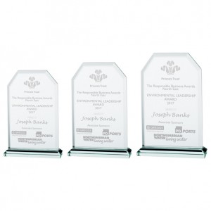 EXECUTIVE JADE GLASS CRYSTAL AWARD - 125MM - AVAILABLE IN 3 SIZES